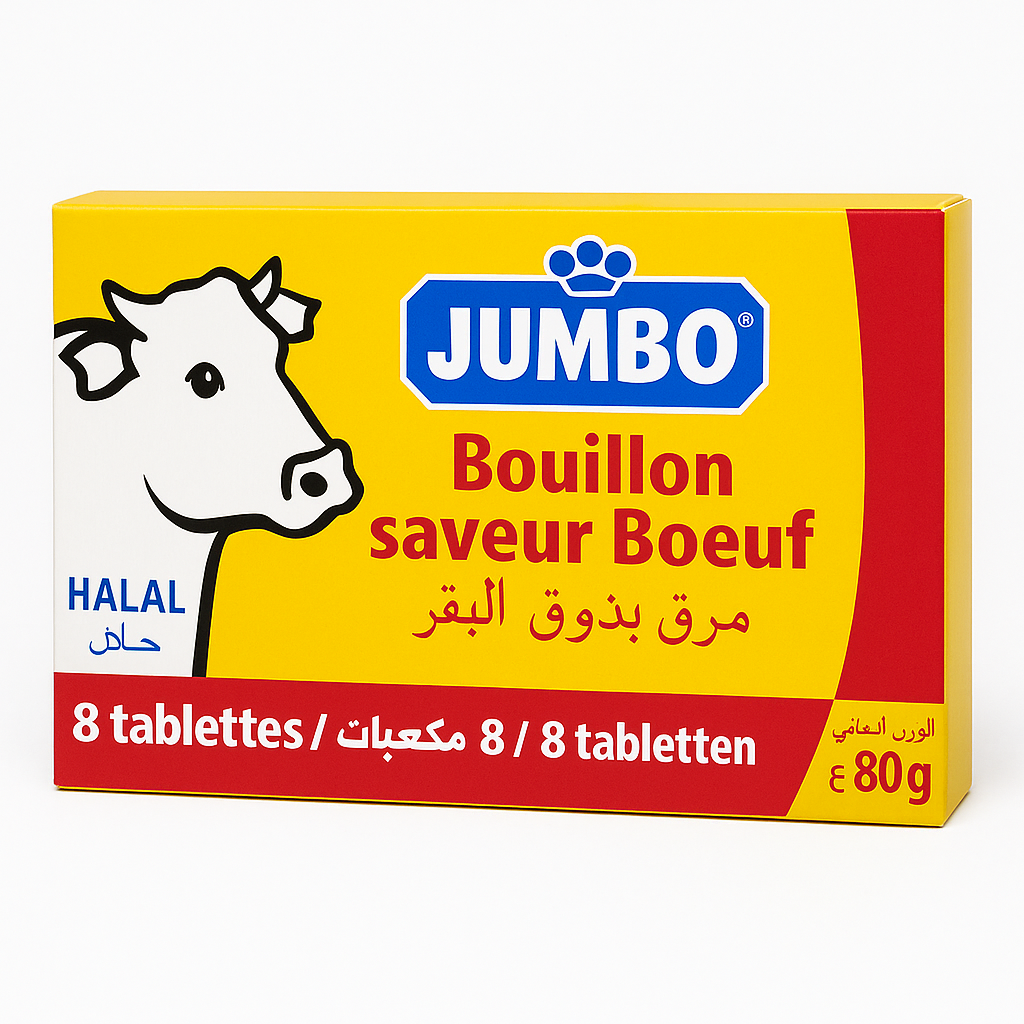 Bouillon Bœuf Halal JUMBO 8 Cubes 80 g – Bouillon Saveur Bœuf