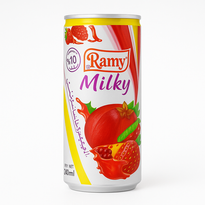 Ramy Milky Grenade Fraise – Boisson lactée (24 cl & 30 cl)