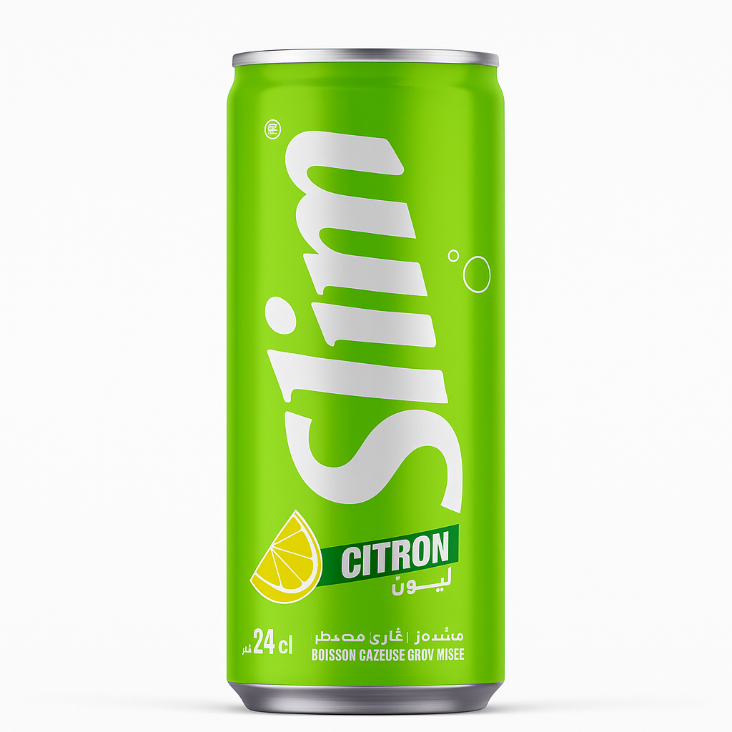 Slim Citron – Boisson gazeuse au citron (24 cl, 33 cl & 1 L)