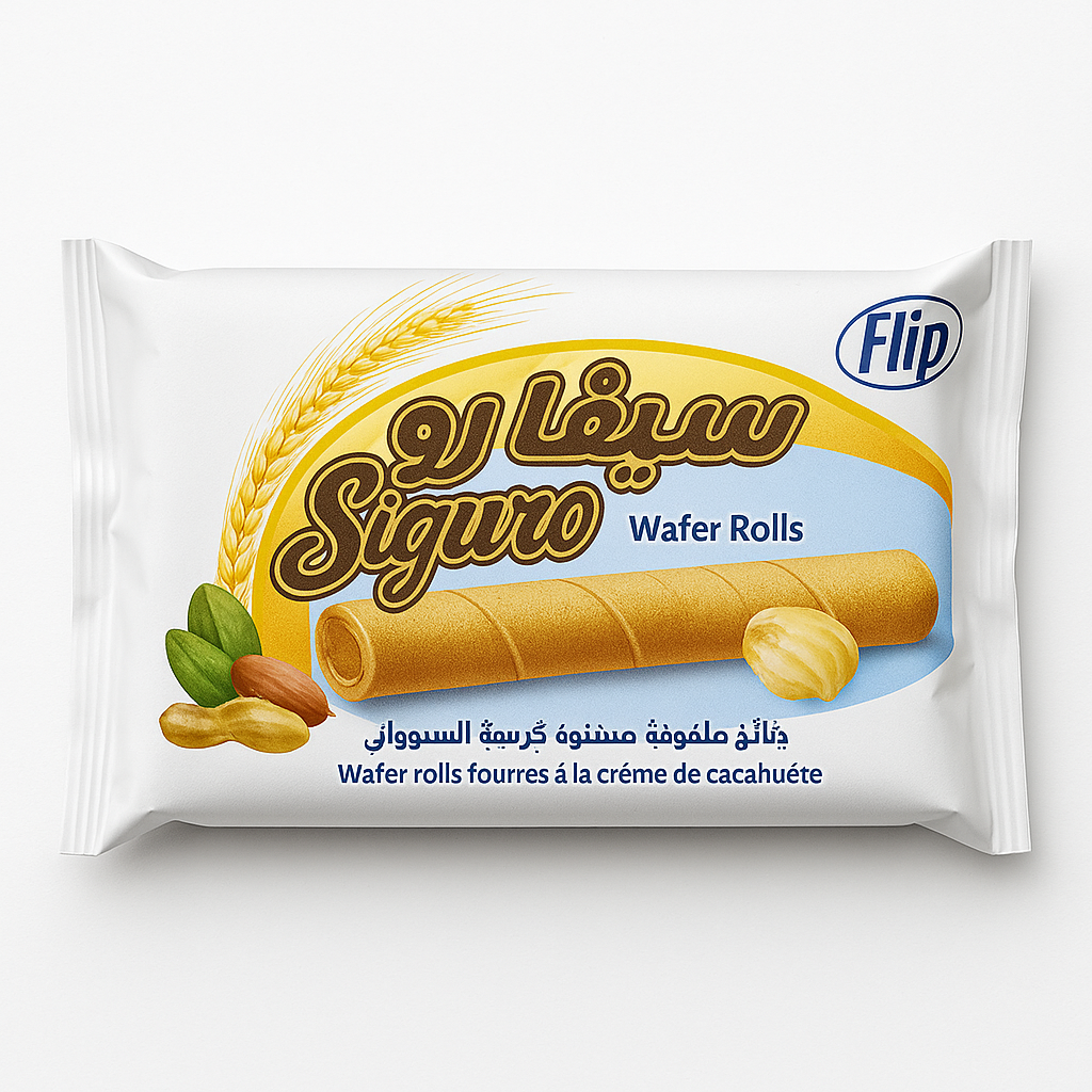 Gaufrettes Fourrées Flip Sigaro Cacahuète 80 g