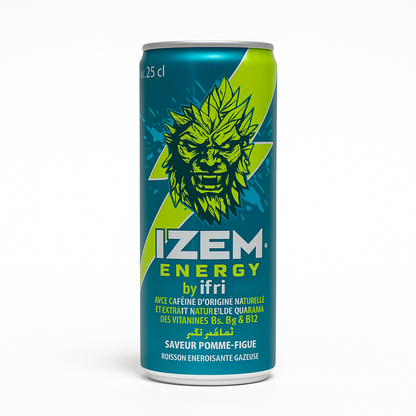 IZEM Energy Pomme & Figue – Boisson Énergisante Algérienne 25 cl & 33 cl