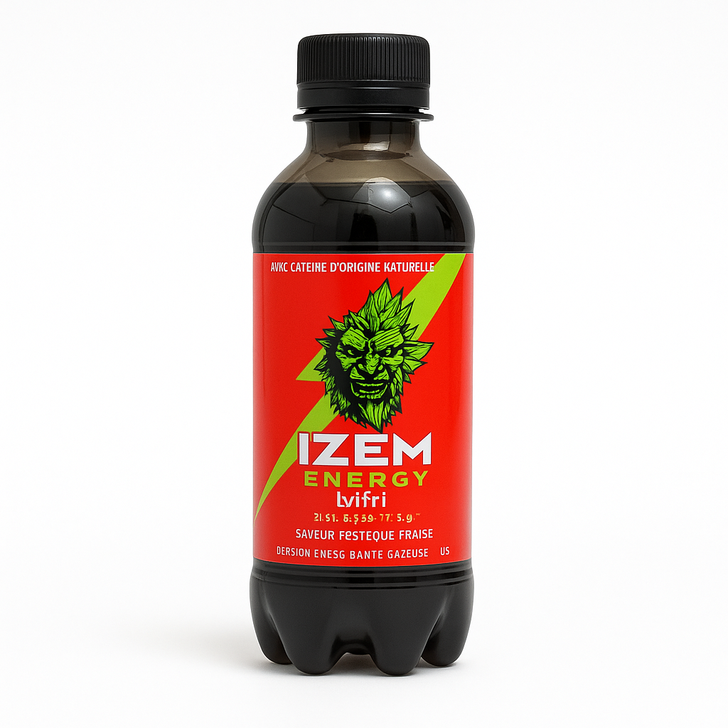 IZEM Energy Pastèque & Fraise – Boisson Énergisante Algérienne 25 cl & 33 cl