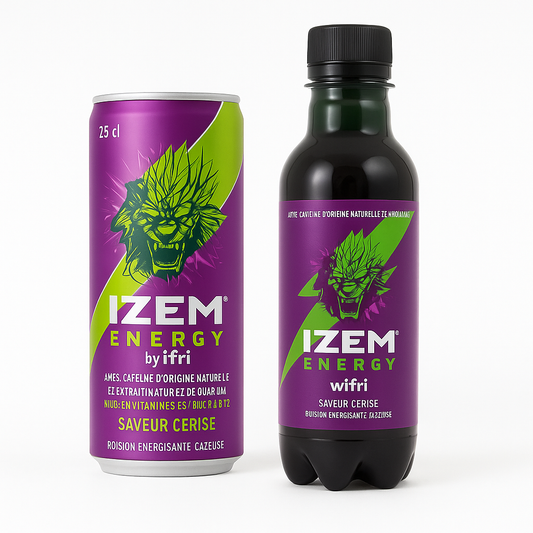 IZEM Energy Cerise – Boisson Énergisante Algérienne 25 cl & 33 cl