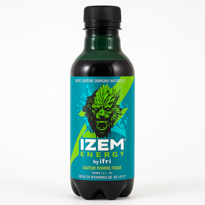 IZEM Energy Pomme & Figue – Boisson Énergisante Algérienne 25 cl & 33 cl