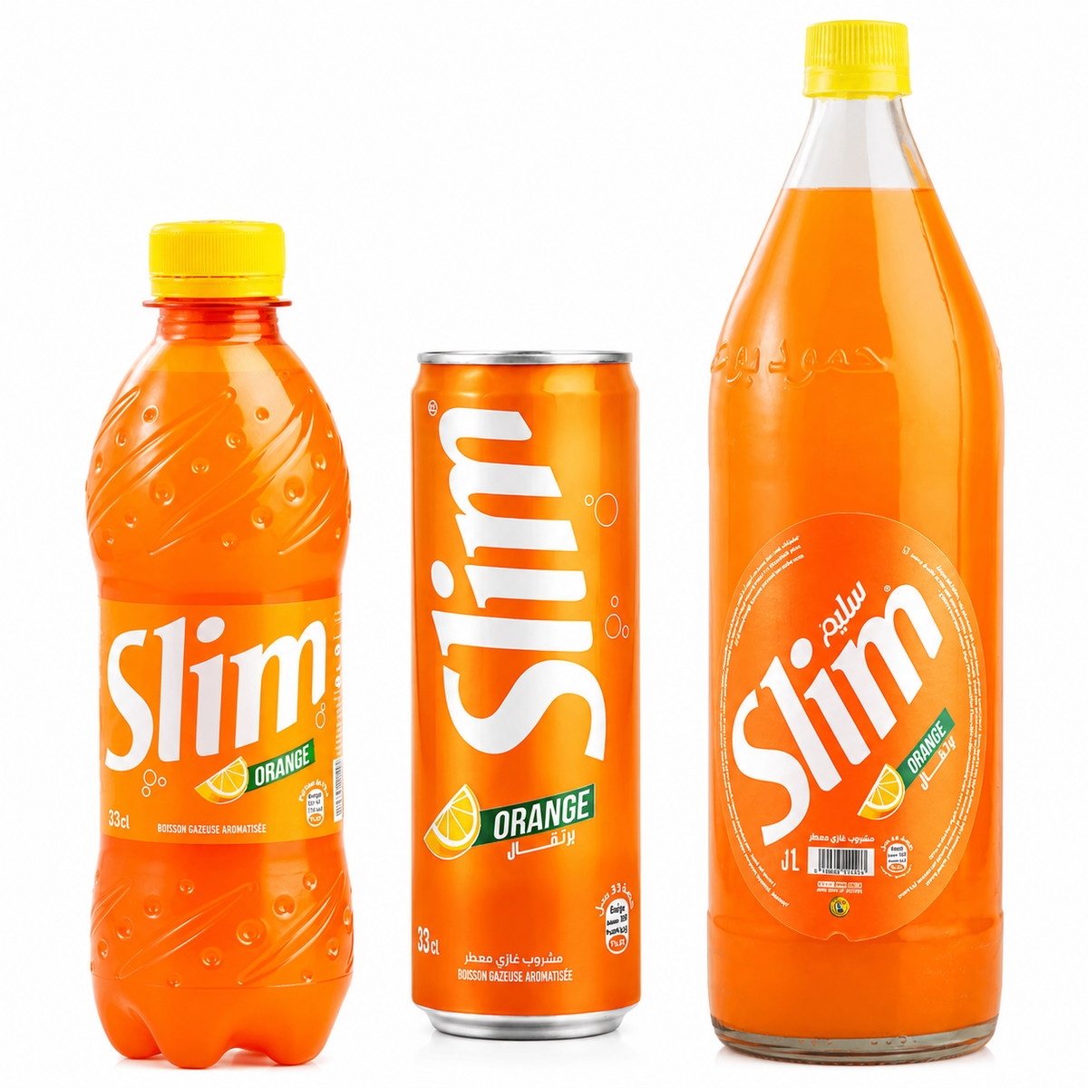 Slim Orange – Boisson gazeuse à l'orange (24 cl, 33 cl & 1 L)