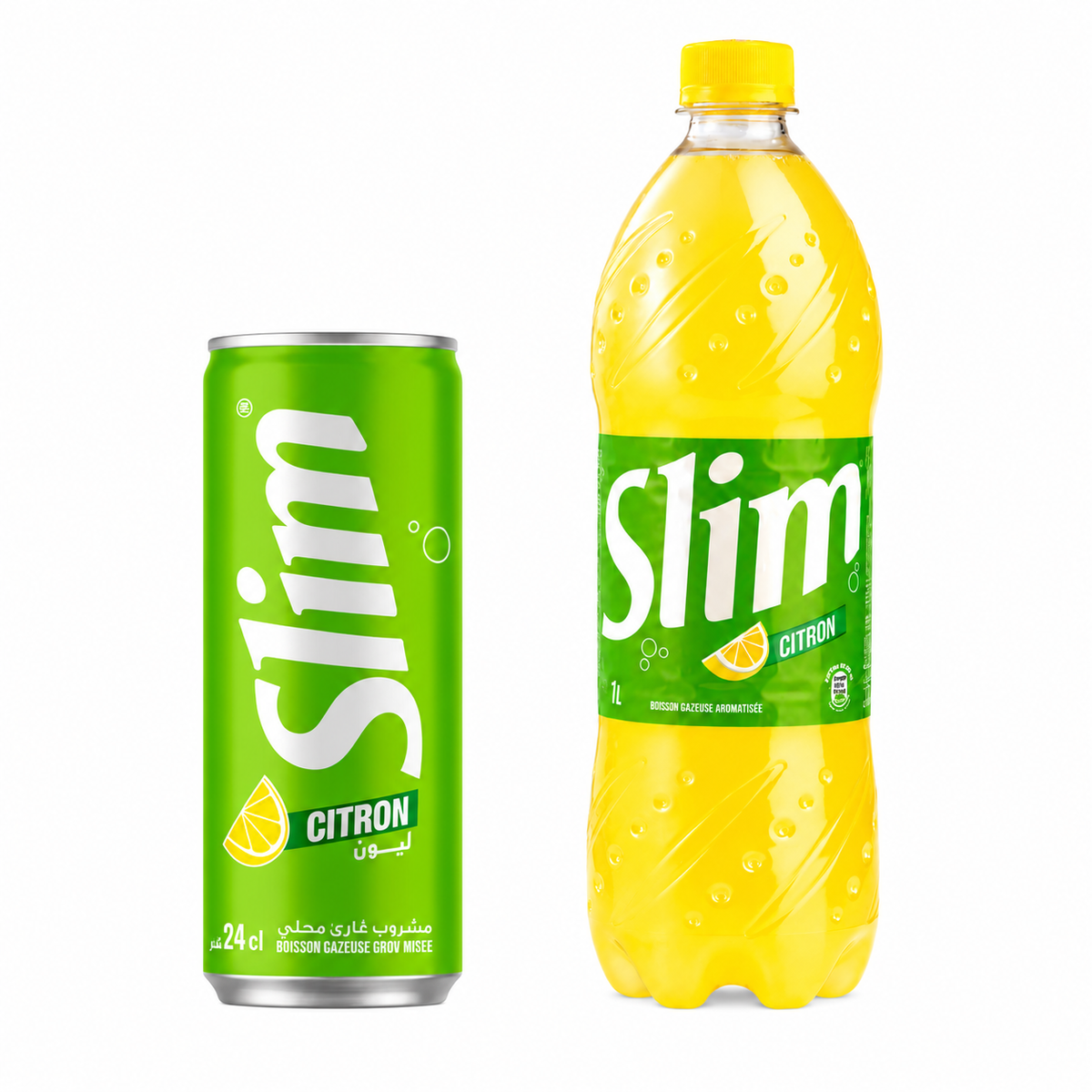 Slim Citron – Boisson gazeuse au citron (24 cl, 33 cl & 1 L)
