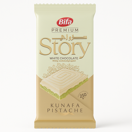 Tablette STORY Chocolat Blanc Pistache & Kunafa BIFA 115 g – Chocolat Blanc Fourré