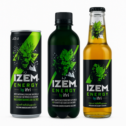 IZEM Energy Original – Boisson Énergisante Algérienne 25 cl & 33 cl
