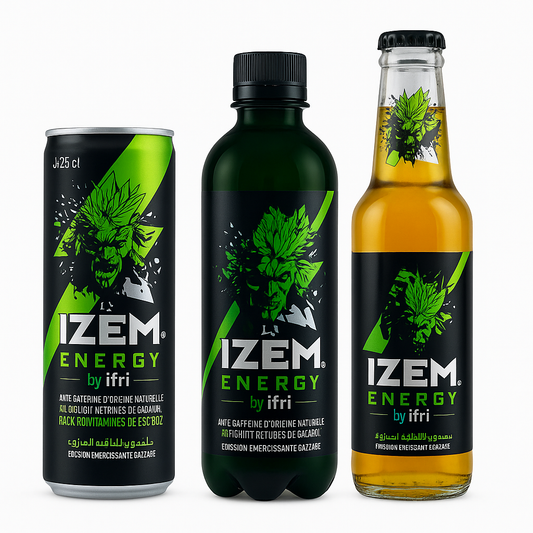 IZEM Energy Original – Boisson Énergisante Algérienne 25 cl & 33 cl