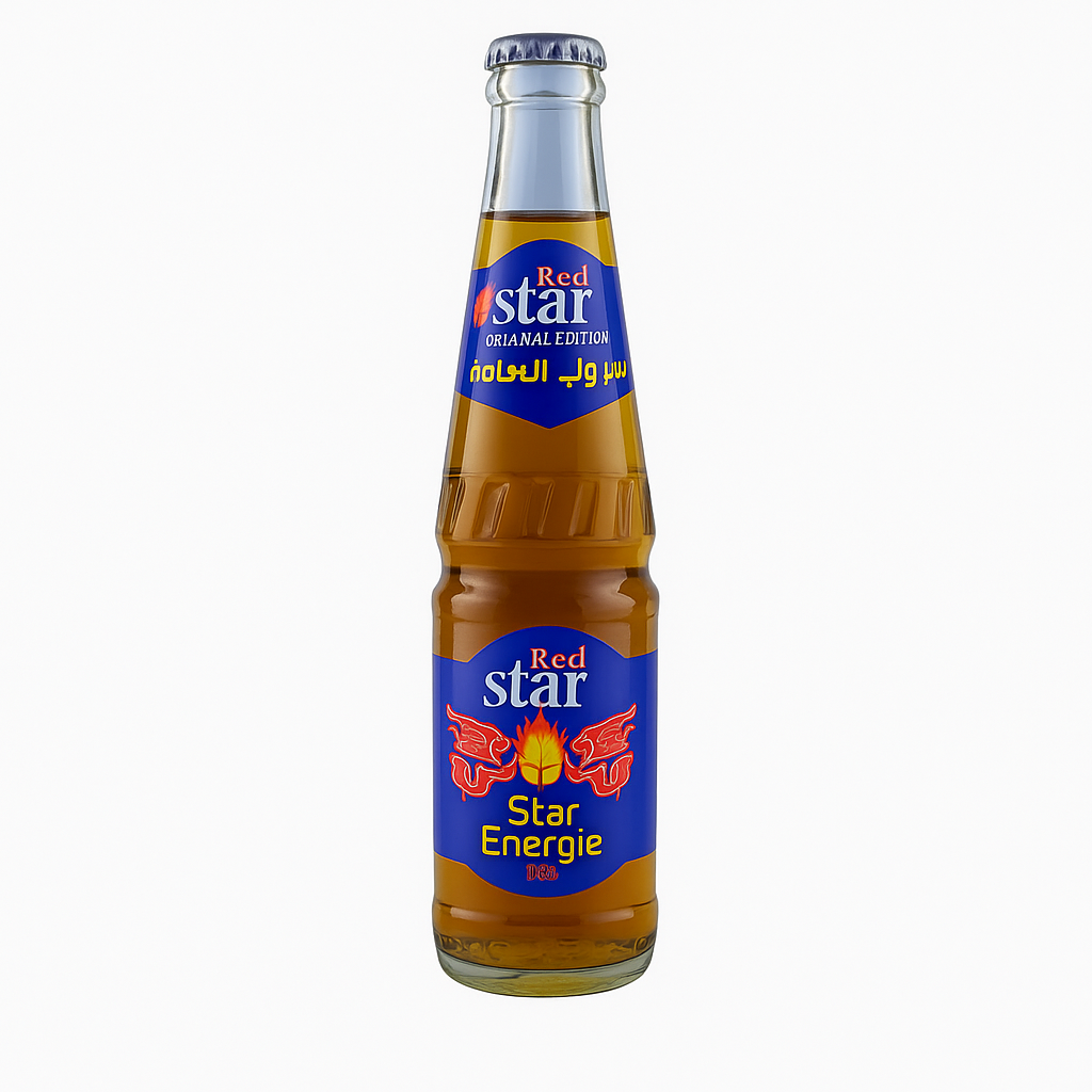 Red Star Énergie Original – Boisson Énergisante Algérienne (Canette 24 cl & Bouteille Verre 25 cl)