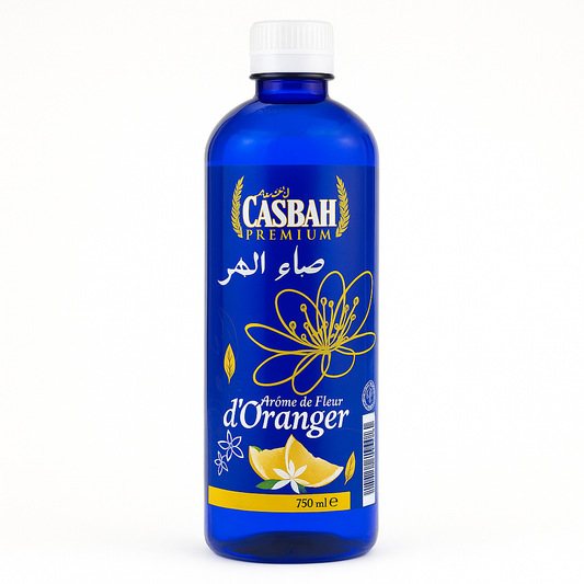 Eau de Fleur d'Oranger CASBAH Premium 750 ml – Arôme Naturel pour Pâtisserie & Cuisine