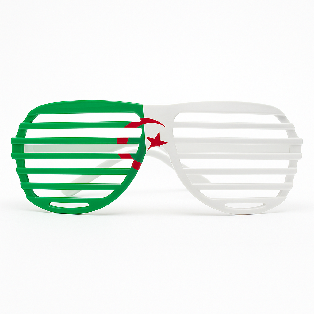 Lunettes Grille Drapeau Algérie – Accessoire Supporter Adulte