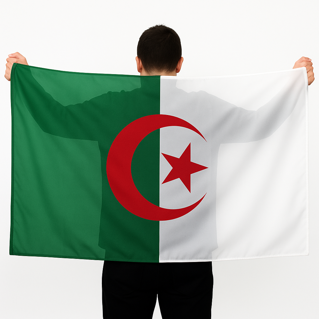 Cape Drapeau Algérie 90 × 150 cm – Supporter des Fennecs