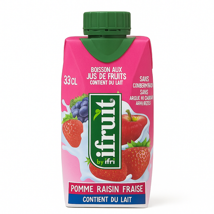 iFruit Pomme Fraise Raisin au Lait – Boisson aux fruits et au lait