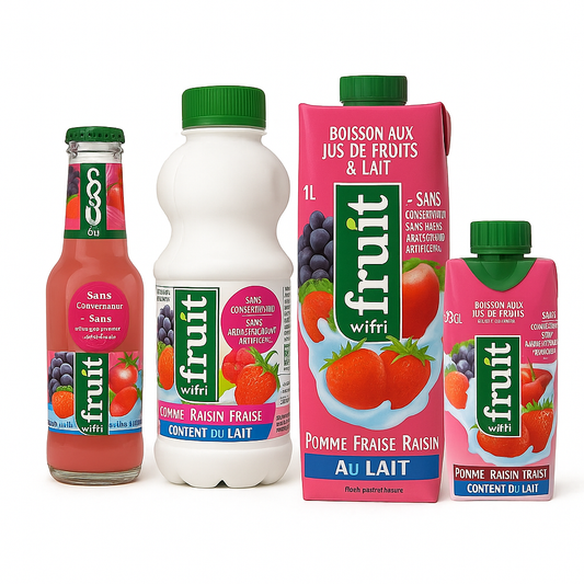 iFruit Pomme Fraise Raisin au Lait – Boisson aux fruits et au lait