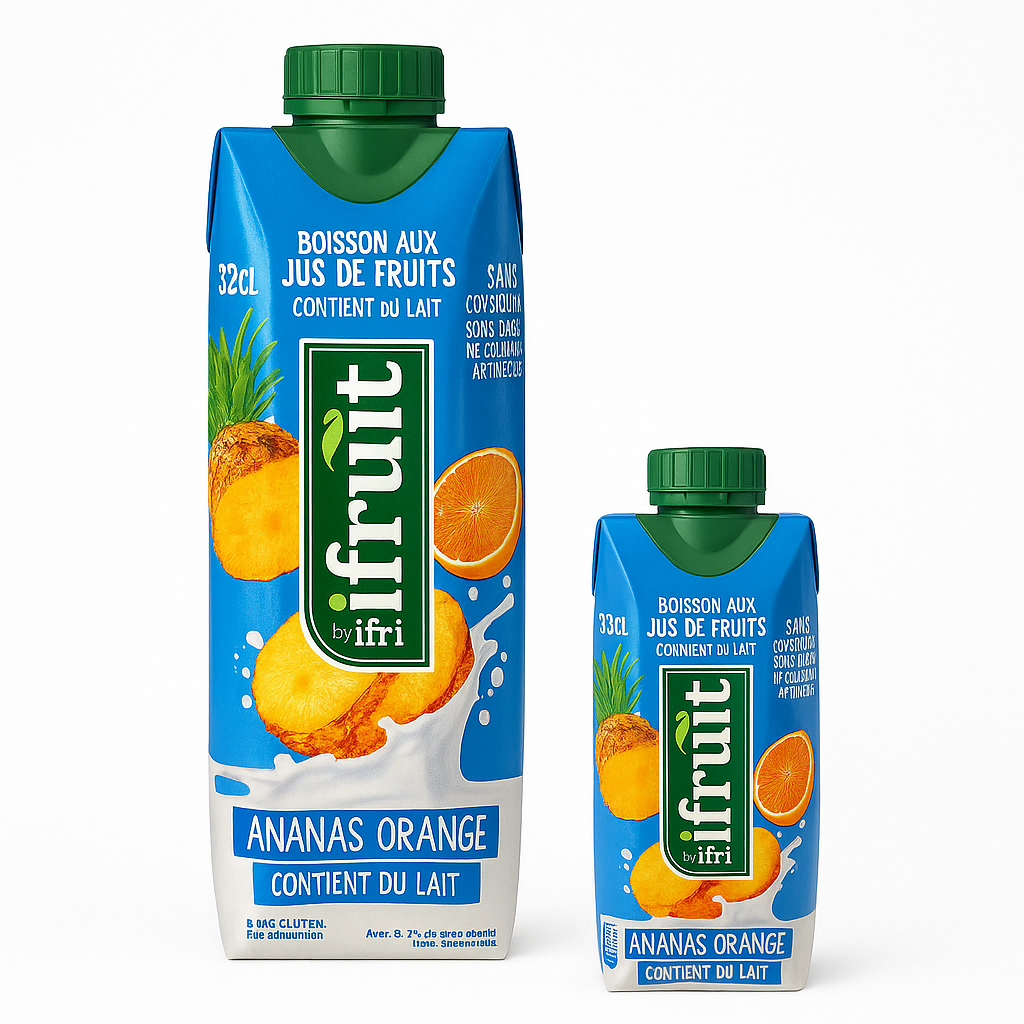 iFruit by Ifri Ananas Orange au Lait – 33 cl & 1 L