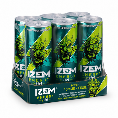 Pack 6 IZEM Energy Pomme & Figue Ifri 25 cl ou 33 cl