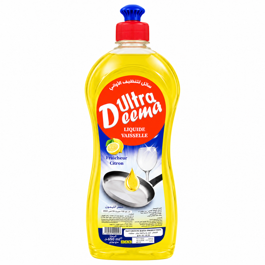 Ultra Deema Liquide Vaisselle Citron 650 ml – Liquide vaisselle algérien ultra dégraissant