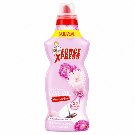 Force Xpress Lave-Sol Éclosion Florale 1 L – Nettoyant Sol Concentré X2