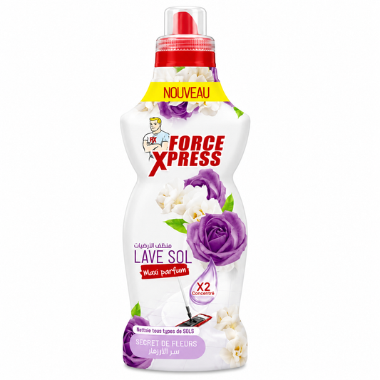 Force Xpress Lave-Sol Secret de Fleurs 1 L – Nettoyant Sol Concentré X2