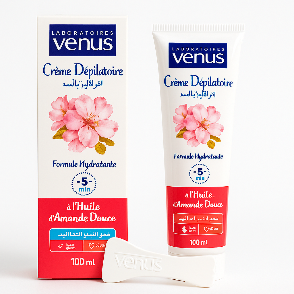 Crème Dépilatoire Venus Huile d'Amande Douce 100 ml – Corps & Visage