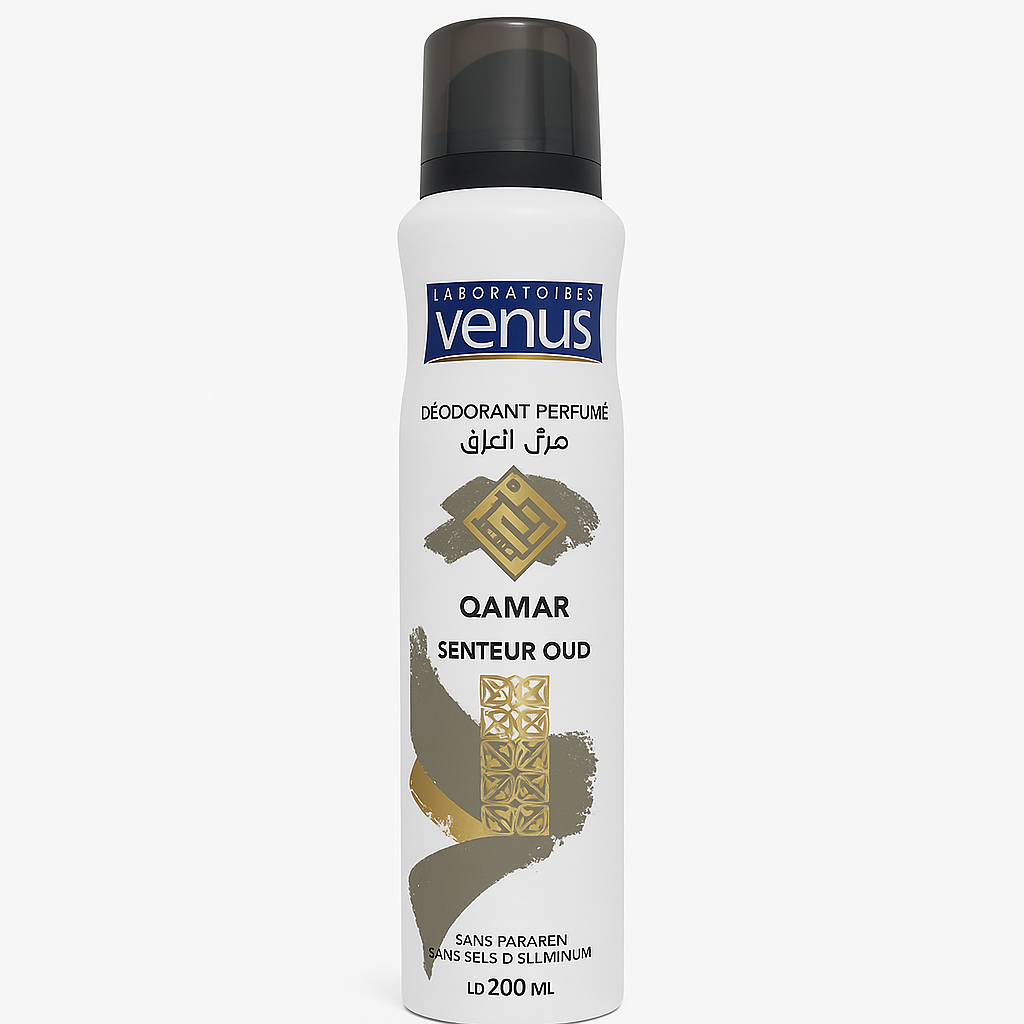 Déodorant Parfumé Venus Qamar Oud 200 ml – Parfum Oriental Boisé