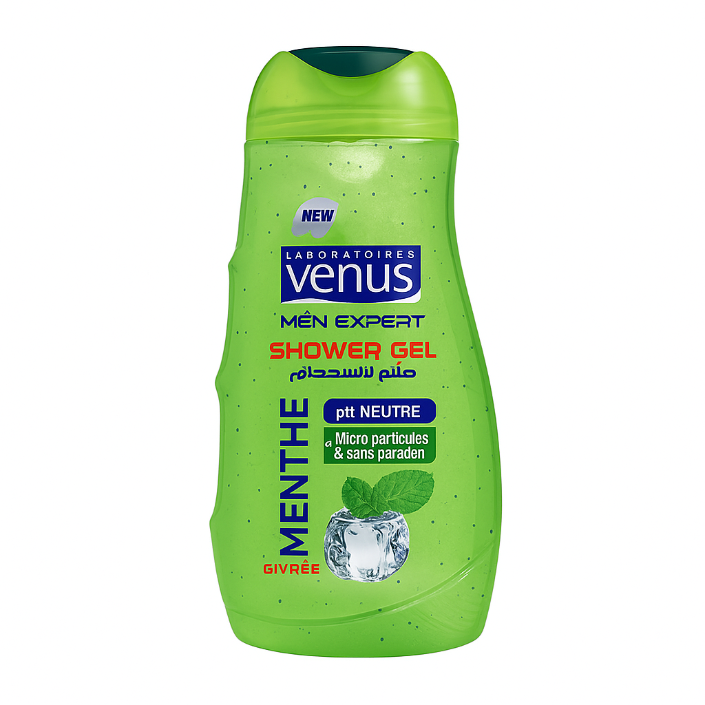 Gel Douche Venus Men Expert Menthe Givrée 250 ml – Homme, Fraîcheur Intense