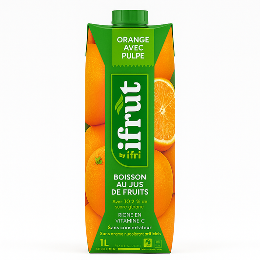 iFruit by Ifri Orange avec Pulpe 1 L – Boisson à l'orange