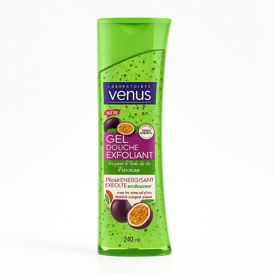 Gel Douche Exfoliant Vénus Fruit de la Passion 240 ml – Micro-Grains Exfoliants