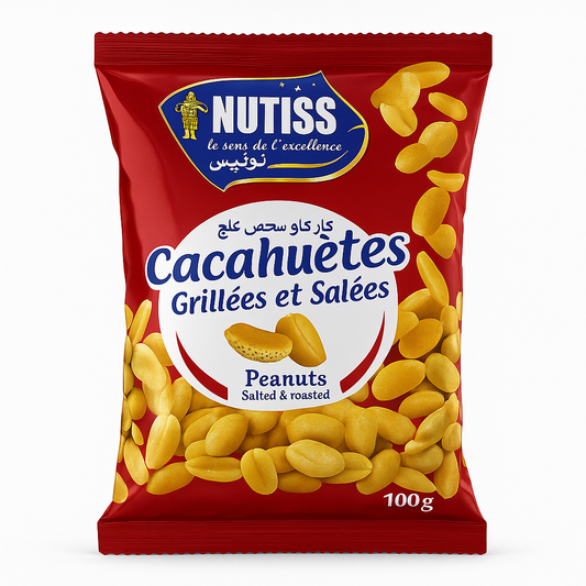 Cacahuètes Grillées & Salées Nutiss 80 g – Snack Algérien Croquant