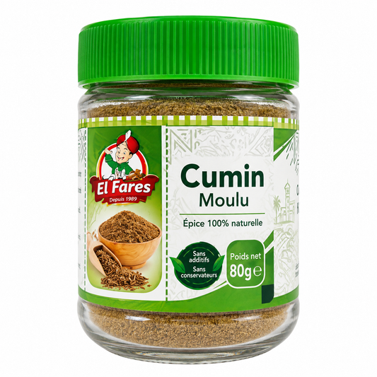 Cumin Moulu Bio EL FARES 70 g – Épice d’Algérie