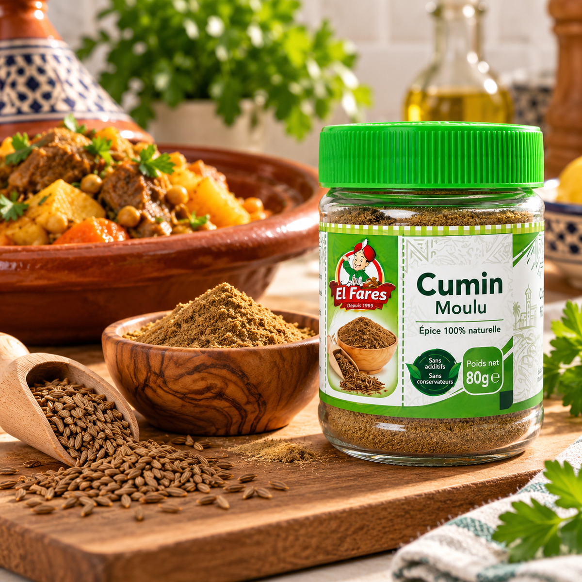 Cumin Moulu Bio EL FARES 70 g – Épice d’Algérie