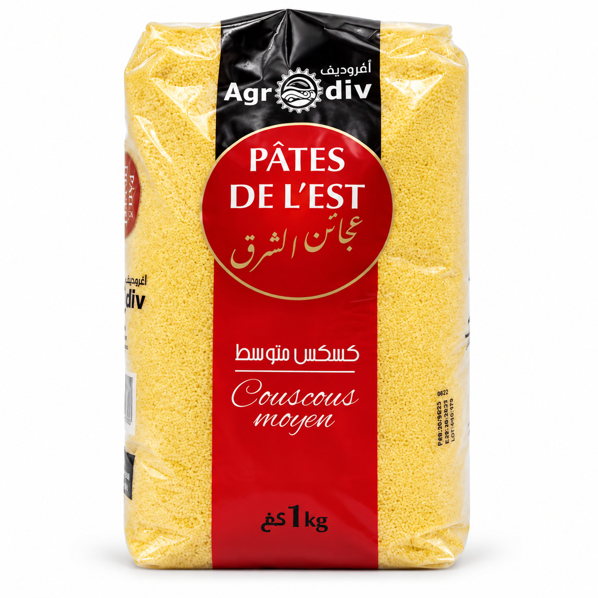 Couscous Moyen Pâtes de l'Est Agrôdiv 1 kg – sachet de couscous algérien