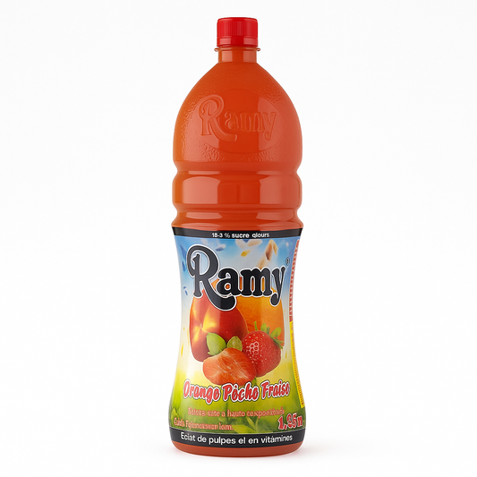 Ramy Orange Pêche Fraise 1,25 L – Boisson aux fruits