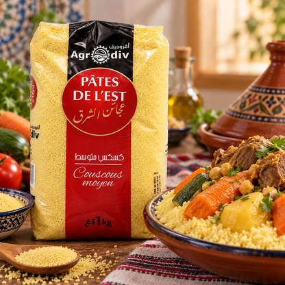 Couscous Pâtes de l'Est 1 kg – couscous moyen algérien en présentation