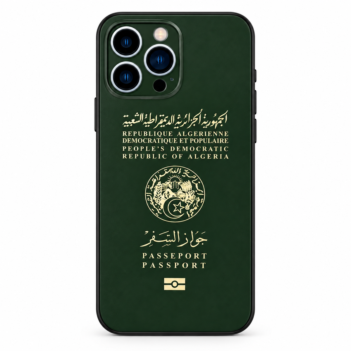 Coque iPhone Algérie et Tunisie style passeport en TPU souple