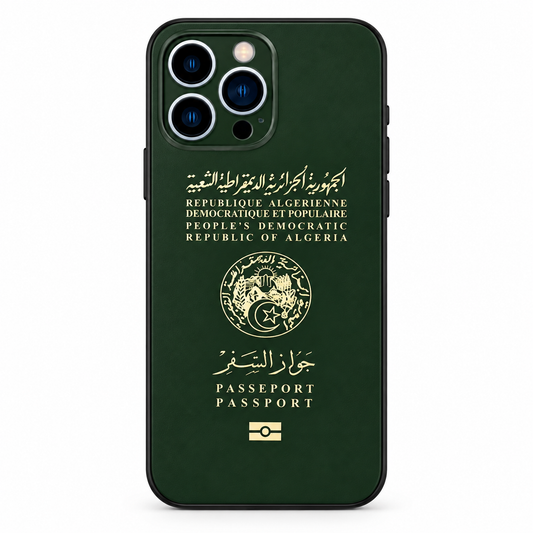 Coque iPhone Algérie et Tunisie style passeport en TPU souple