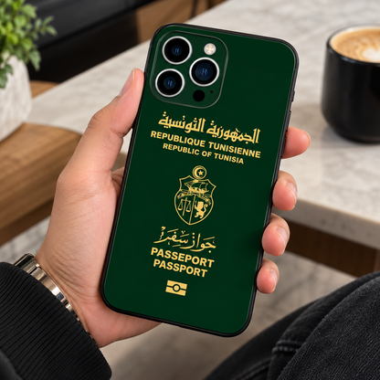 Coque iPhone passeport algérien et tunisien en TPU souple