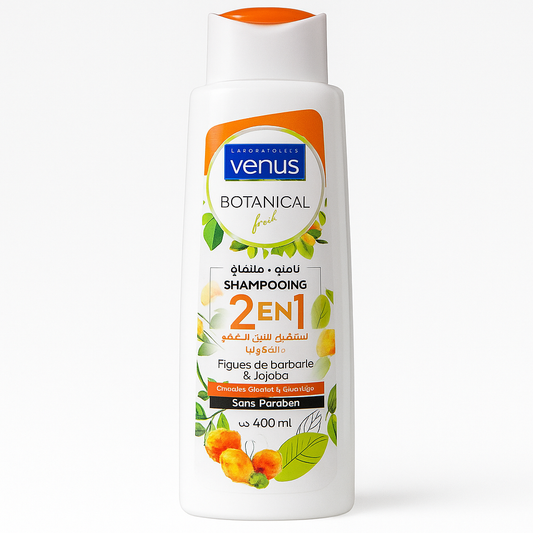 Shampooing 2-en-1 Vénus Botanical Touch Figue de Barbarie & Huile de Jojoba 400 ml – Cheveux Secs, Abîmés & Cassants