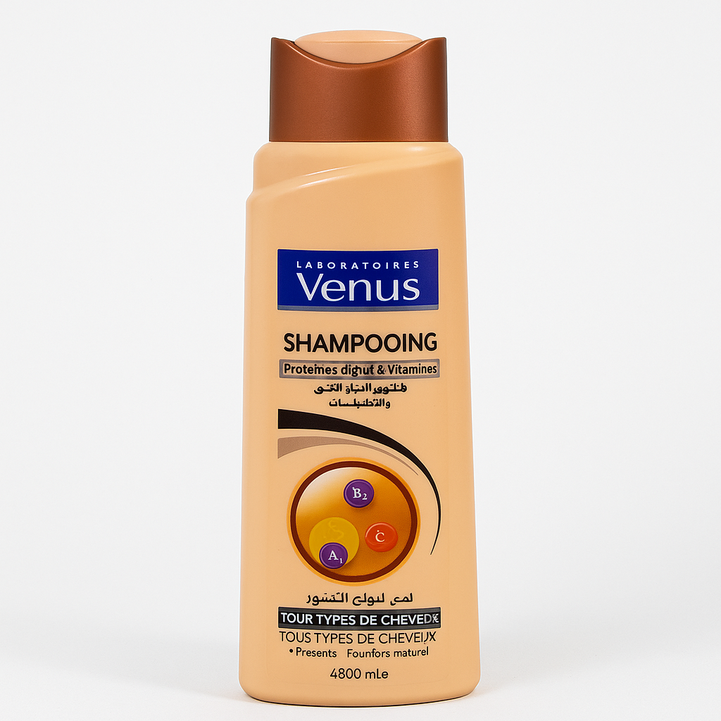 Shampooing Vénus Protéines d'Œufs & Vitamines 400 ml – Tous Types de Cheveux