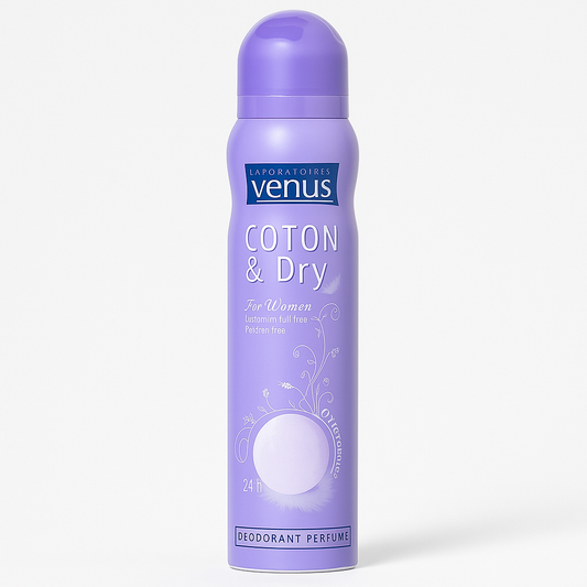 Déodorant Vénus Coton & Dry 24h 200 ml – Sans Sels d'Aluminium & Sans Parabènes