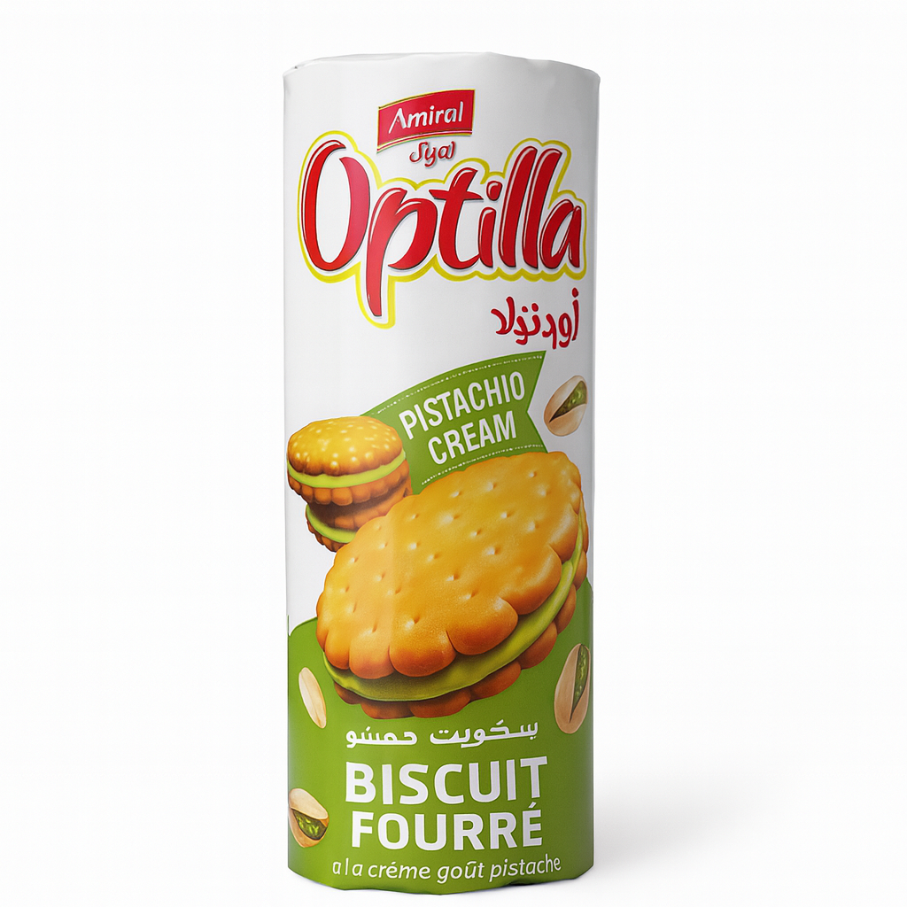Biscuits Amiral Optilla Pistache 350 g – Biscuits Fourrés à la Crème de Pistache