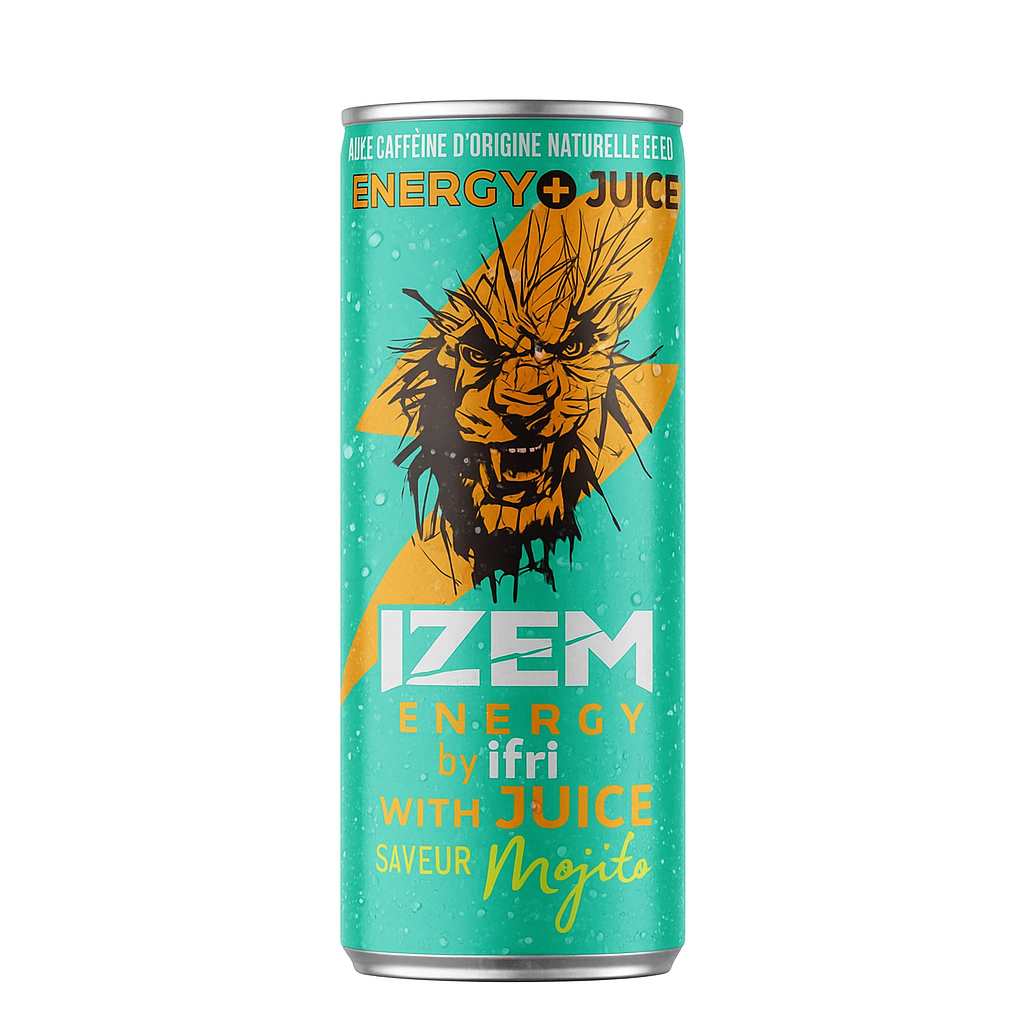 IZEM Energy Mojito – Boisson Énergisante Algérienne 25 cl & 33 cl