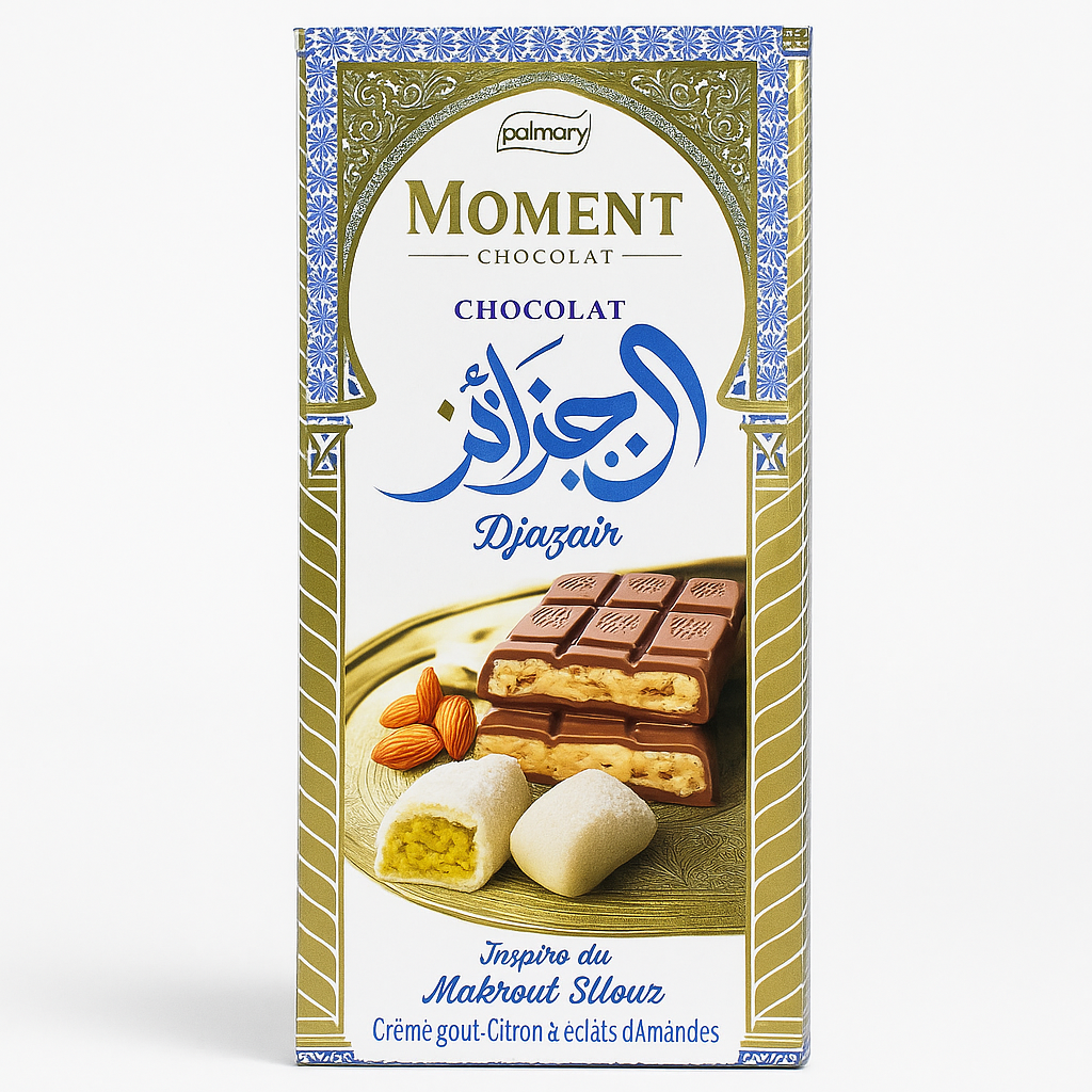 Palmary Moment Djazair Makrout Ellouz 150 g – Chocolat Fourré Citron & Amandes