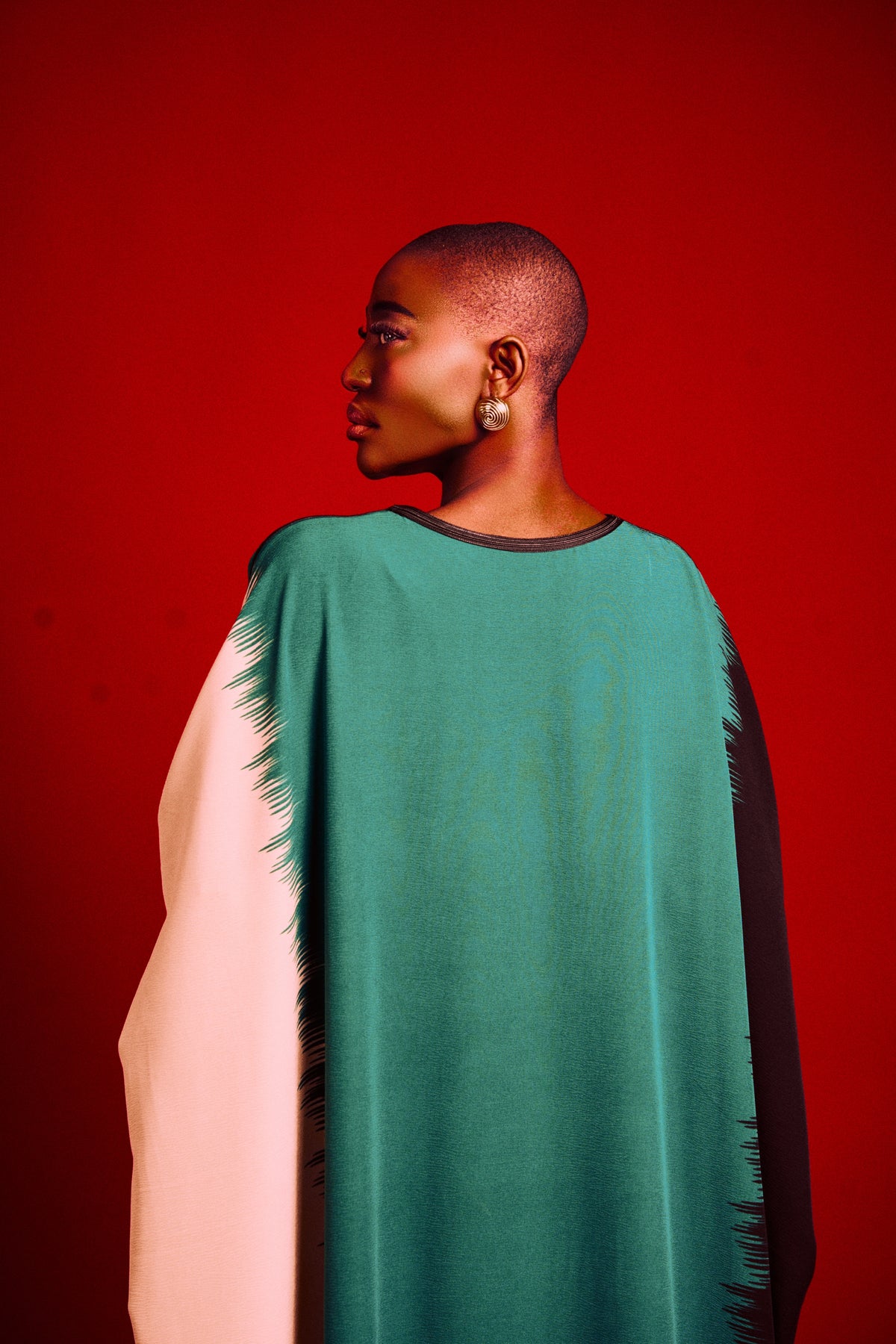 Robe longue Lkhzana en crêpe fluide – création algérienne