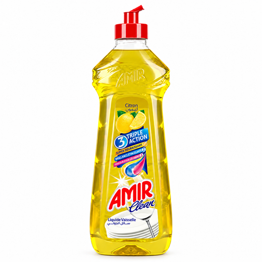 Amir Clean liquide vaisselle Citron 650 ml – bouteille sur fond blanc