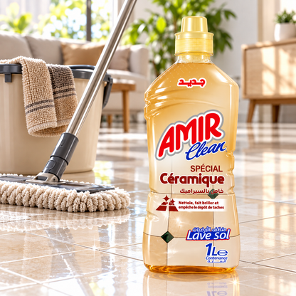 Amir Clean Spécial Céramique 1 L en situation sur sol carrelé