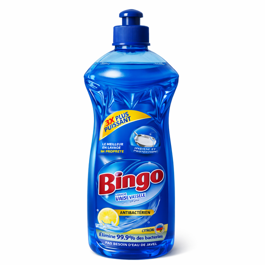 Bingo Liquide Vaisselle Citron 650 ml – Liquide Vaisselle Algérien Ultra Dégraissant