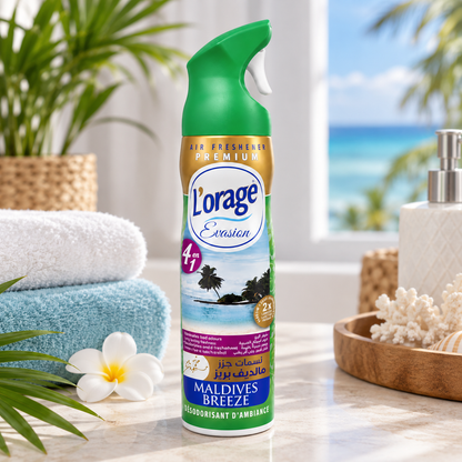 L’Orage Evasion Maldives Breeze 300 ml – désodorisant d’ambiance en mise en situation