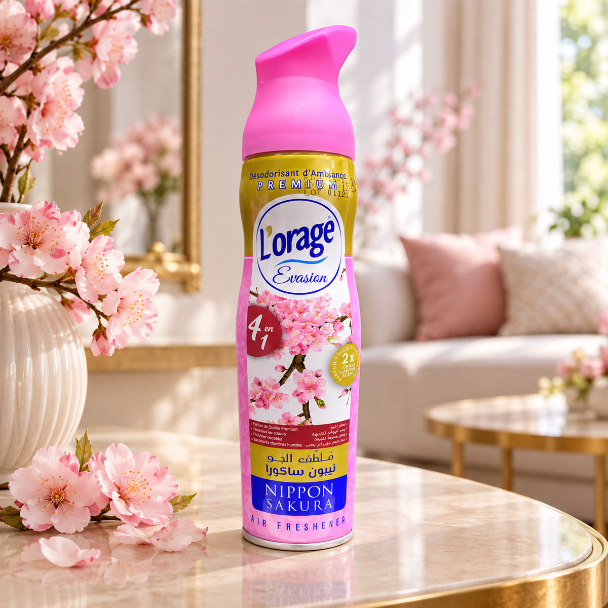 L’Orage Evasion Nippon Sakura 300 ml – désodorisant d’ambiance en mise en situation